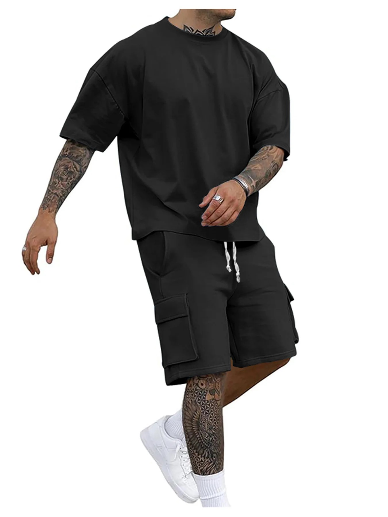Men's T-Shirt & Cargo Shorts Set
