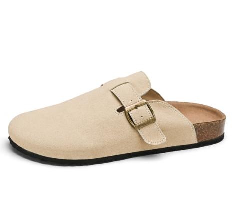 Suede Cork Clog Mules