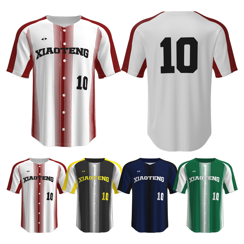 Custom Baseball Jersey - Pinstripe Design - Your Team Name & Number - XS to 5XL - 4 Colours - From 2