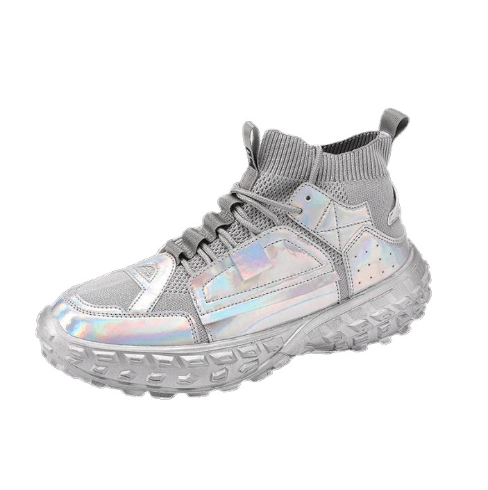 Men's Holographic High-Top Sock Sneakers
