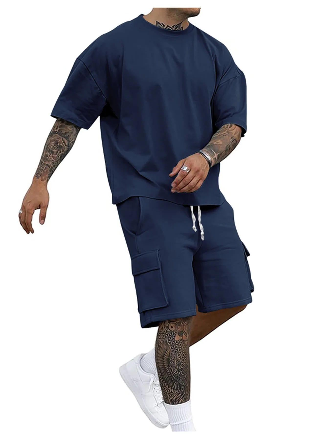 Men's T-Shirt & Cargo Shorts Set