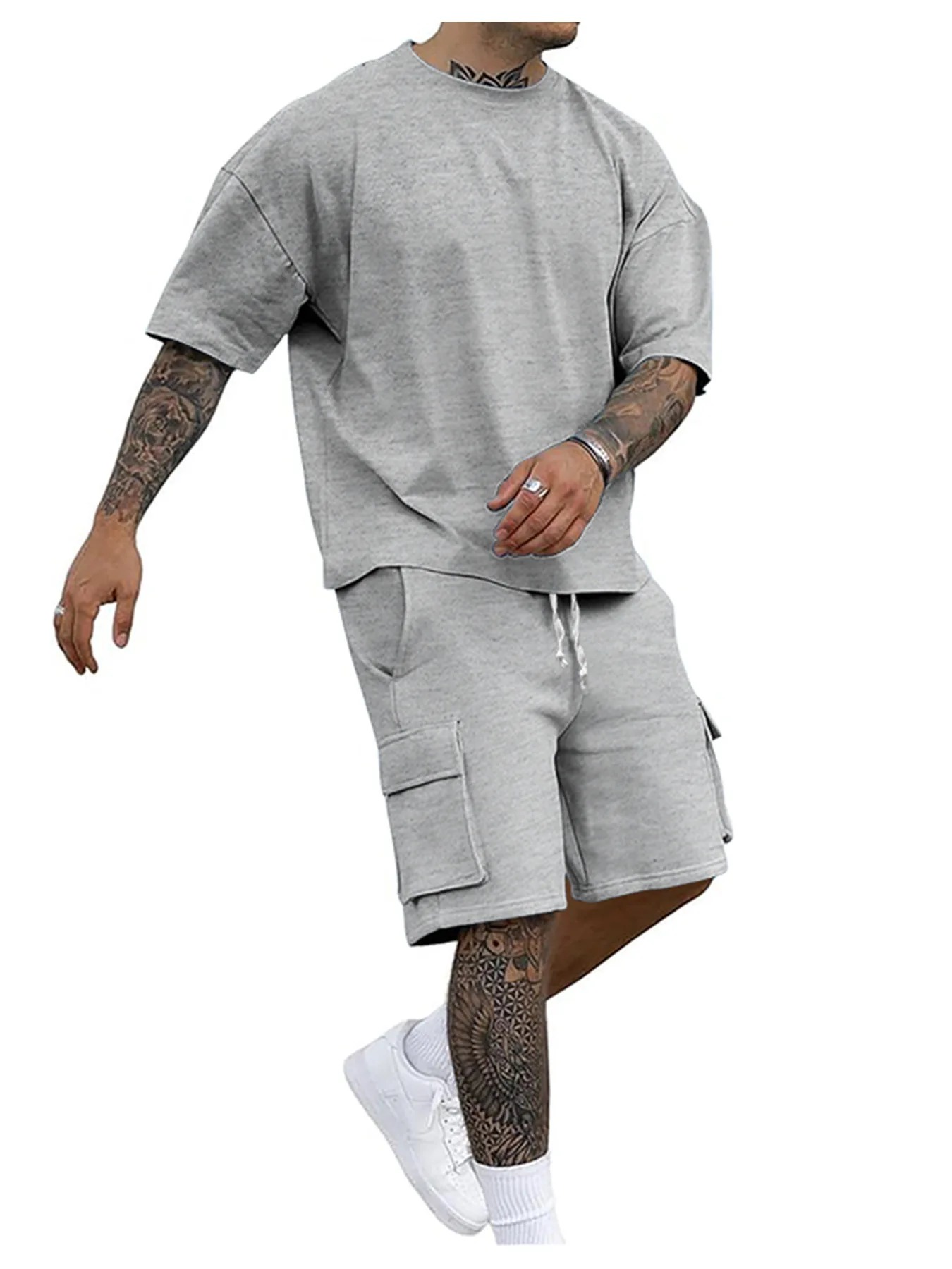 Men's T-Shirt & Cargo Shorts Set