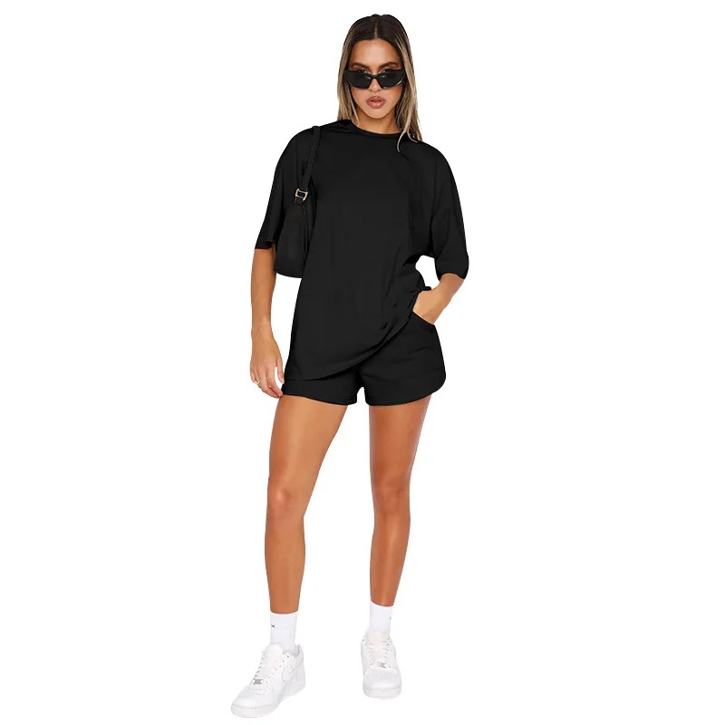 Women's Oversized Tee & Biker Shorts Set