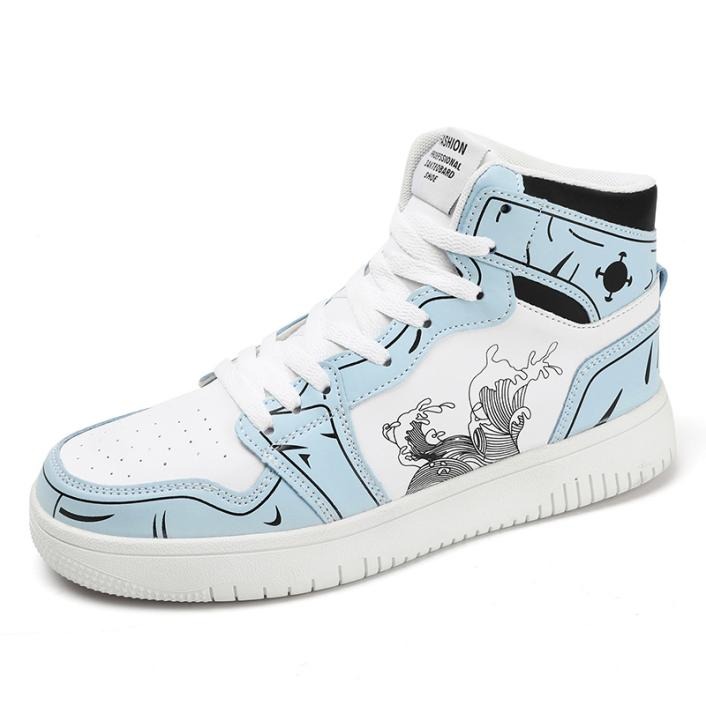 Men's Comic-Print High-Top Sneakers
