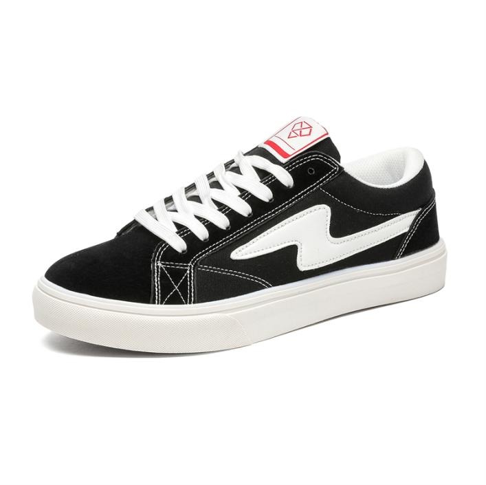 Men's Lightning-Stripe Suede Skate Sneakers